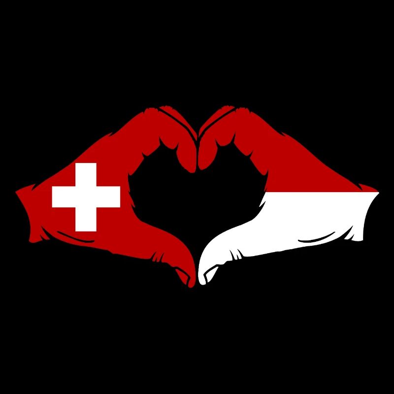 Suisse Monaco Drapeau Mains Coeur Forme