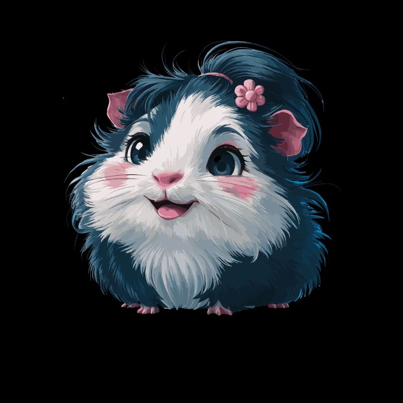 Mignon cochon d’Inde avec une fleur dans ses cheveux pour