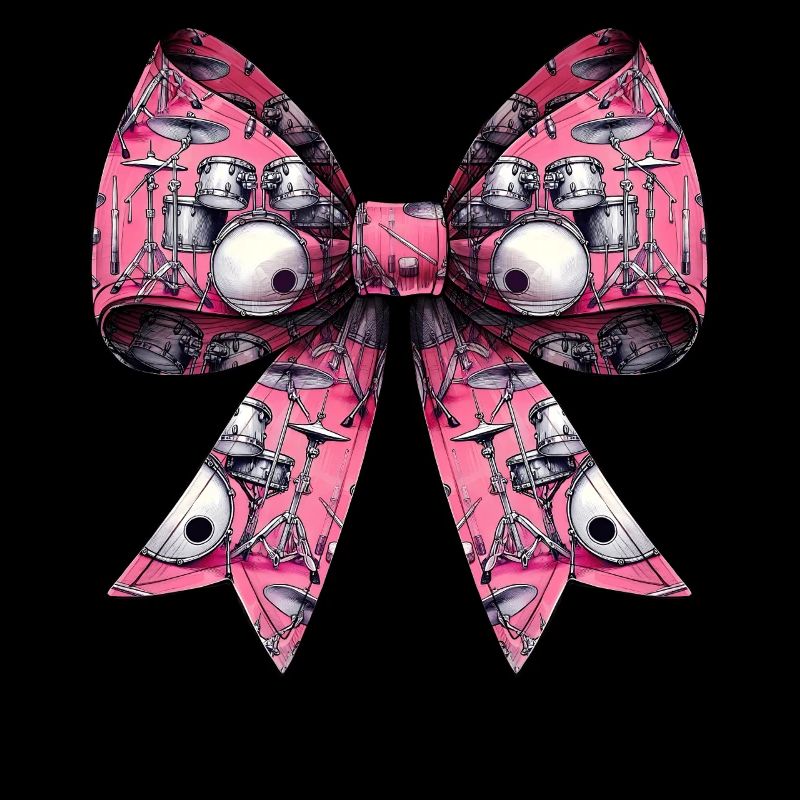 Coquette Bow Drum Girl Pattern Drummer Mom
