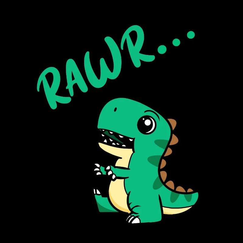 Süßer Dino mit „RAWR...“ Sprechblase