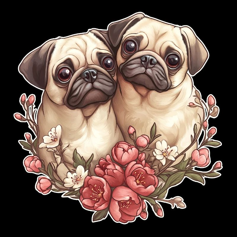 Couple de carlins mignons