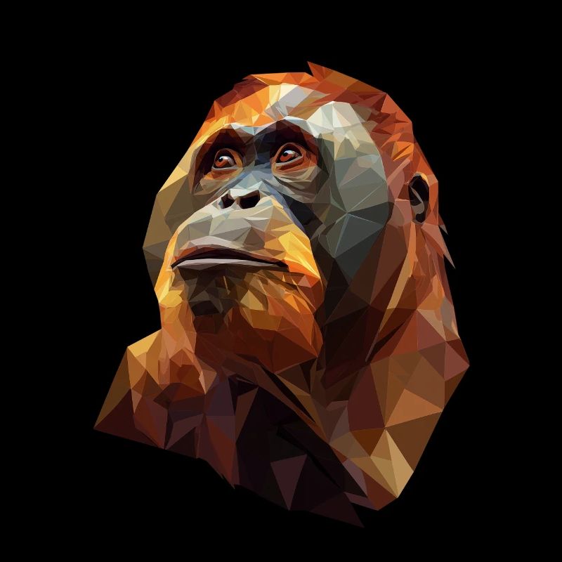 Geometric Orangutan Head