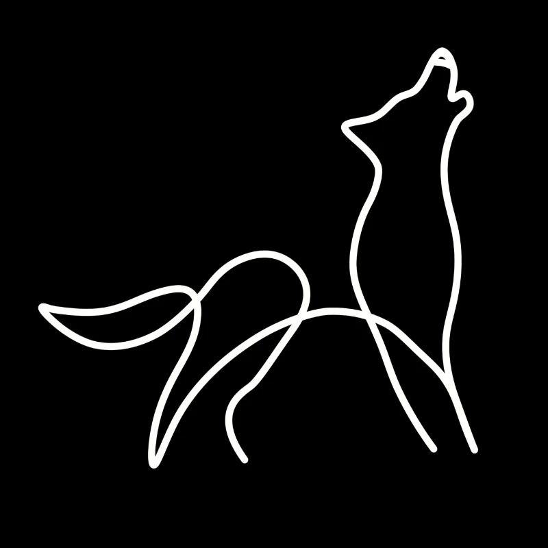 line art wolf