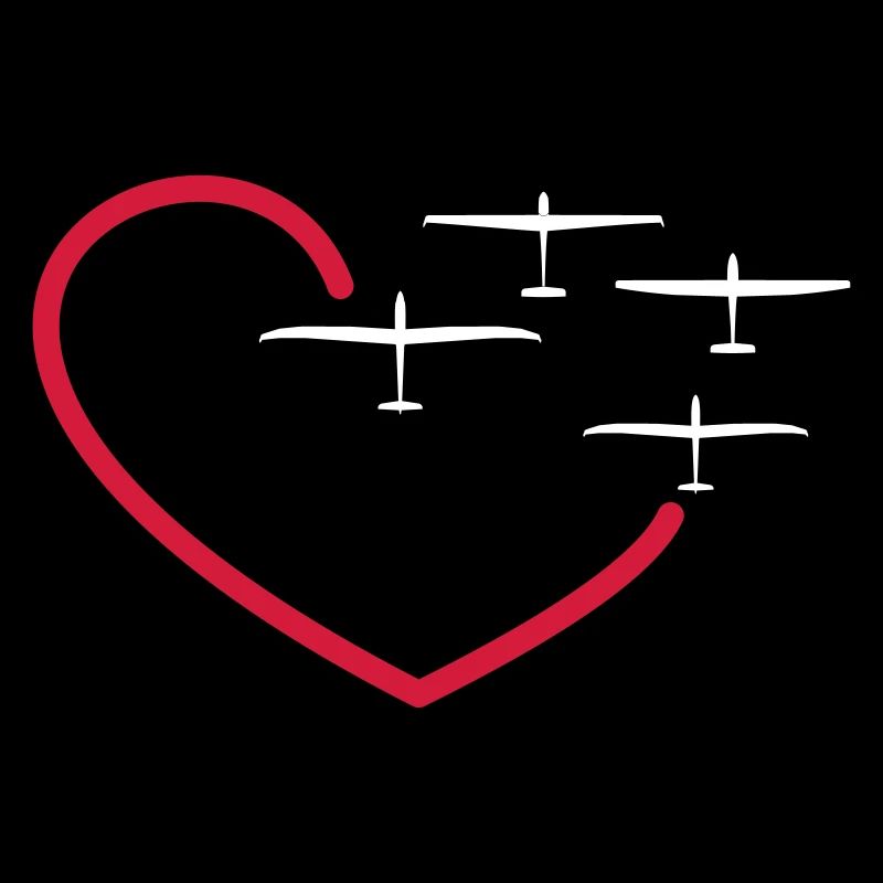 Herz mit Segelflugzeugen gleiten Pilot Geschenk