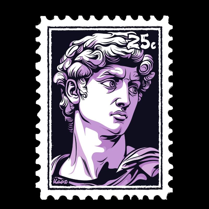 David from Florence Postage Stamp – Classic in Purple