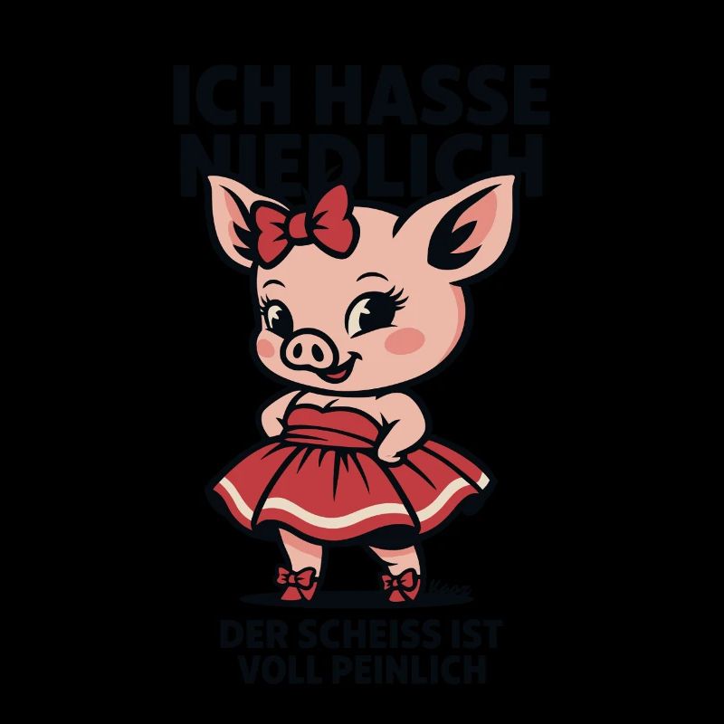Je déteste mignon – cochon en robe