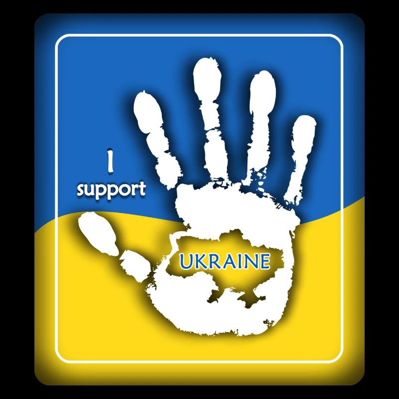 Print I Support Ukraine on the flage