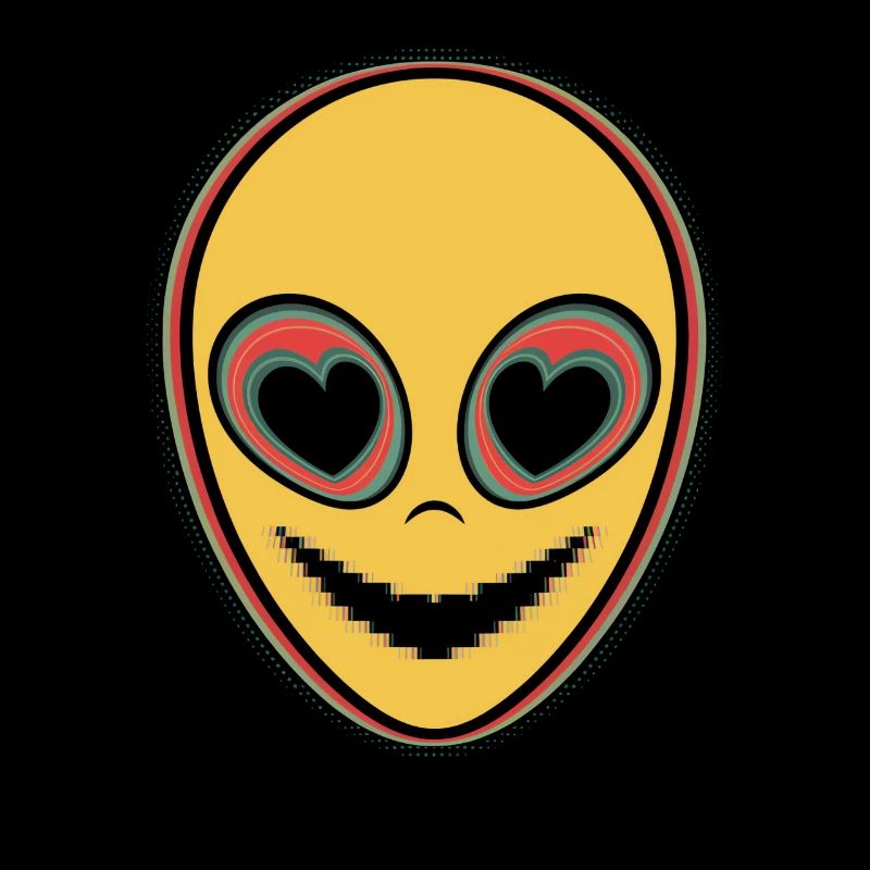 Psychedelisches Alien Gesicht Raver