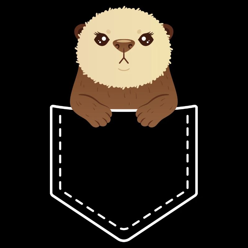 Cute Grumpy Otter In Pocket
