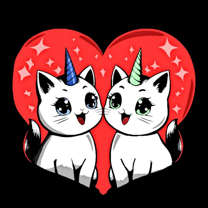 chat licorne de saint-valentin