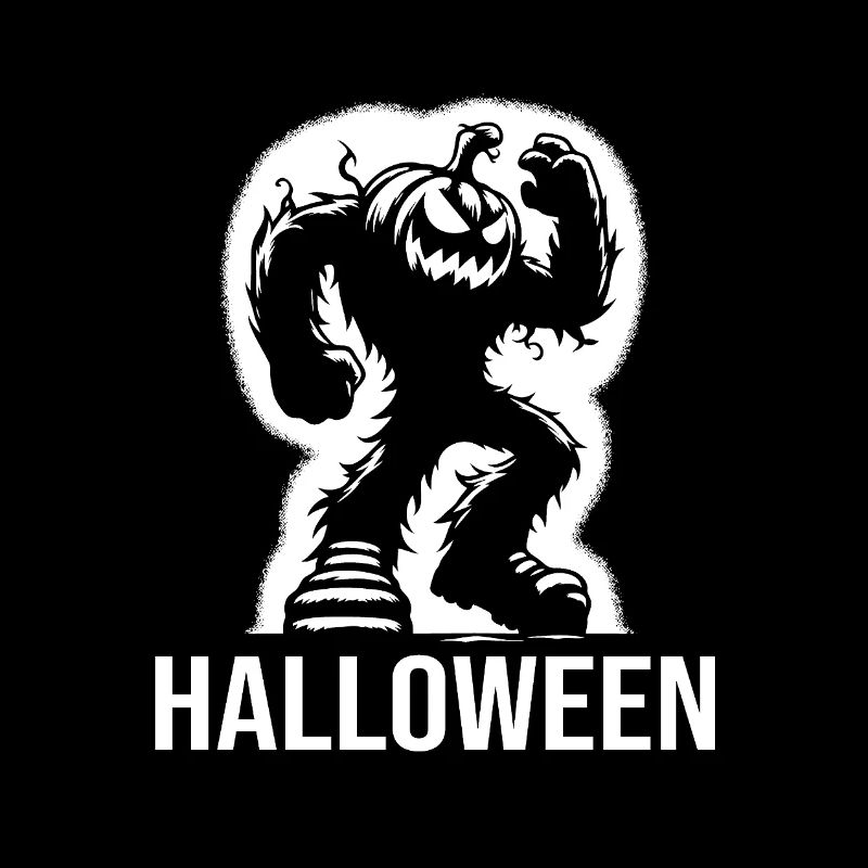 Cool Halloween Pumpkin Head Monster Design