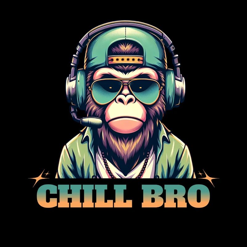 Chill Bro Gaming Gamer Monkey