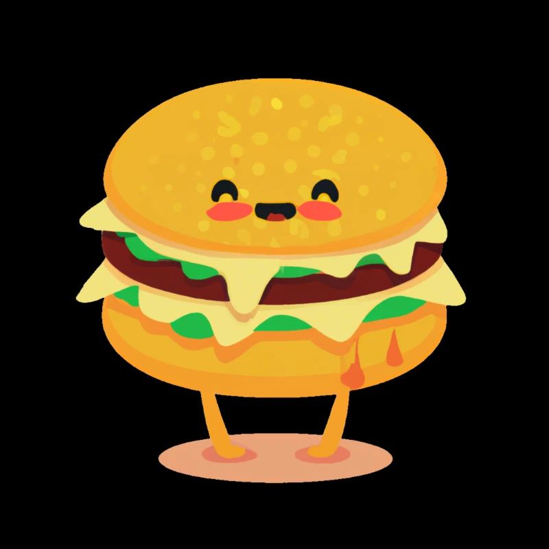Glücklicher leckerer Burger