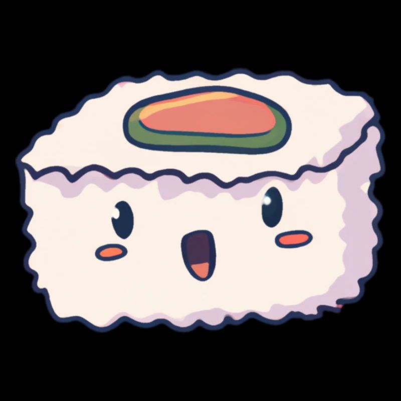Morceau de sushi kawaii joyeux