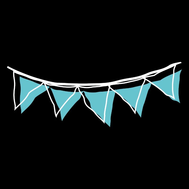 Wimpel Girlande _outline_white_blue