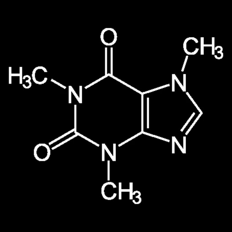 Kaffee Molekül Chemische Strukturformel weiß links