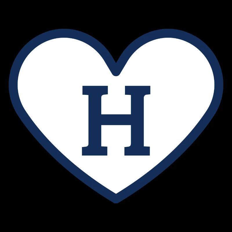 Buchstabe h Herz Sport Trend blau - Geschenkidee