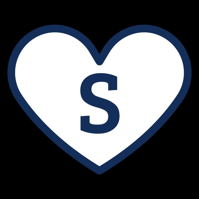 Buchstabe s Herz Sport Trend Blau - Geschenkidee