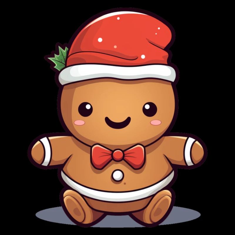 a cute gingerbread with a christmas hat