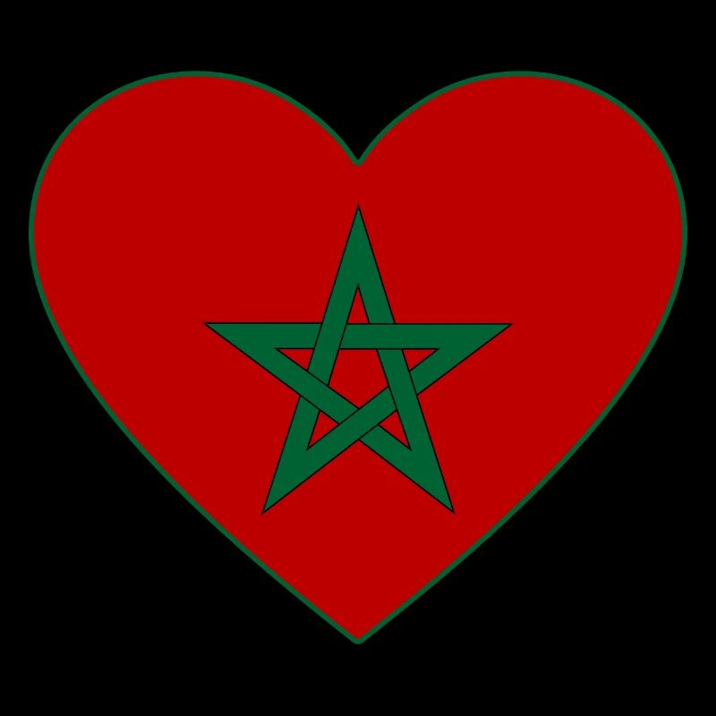 Cœur de drapeau du Maroc