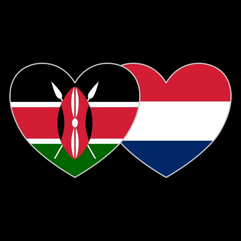 Kenya Hollande drapeau coeur