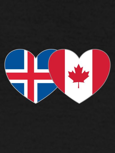 Iceland Canada Flag Heart