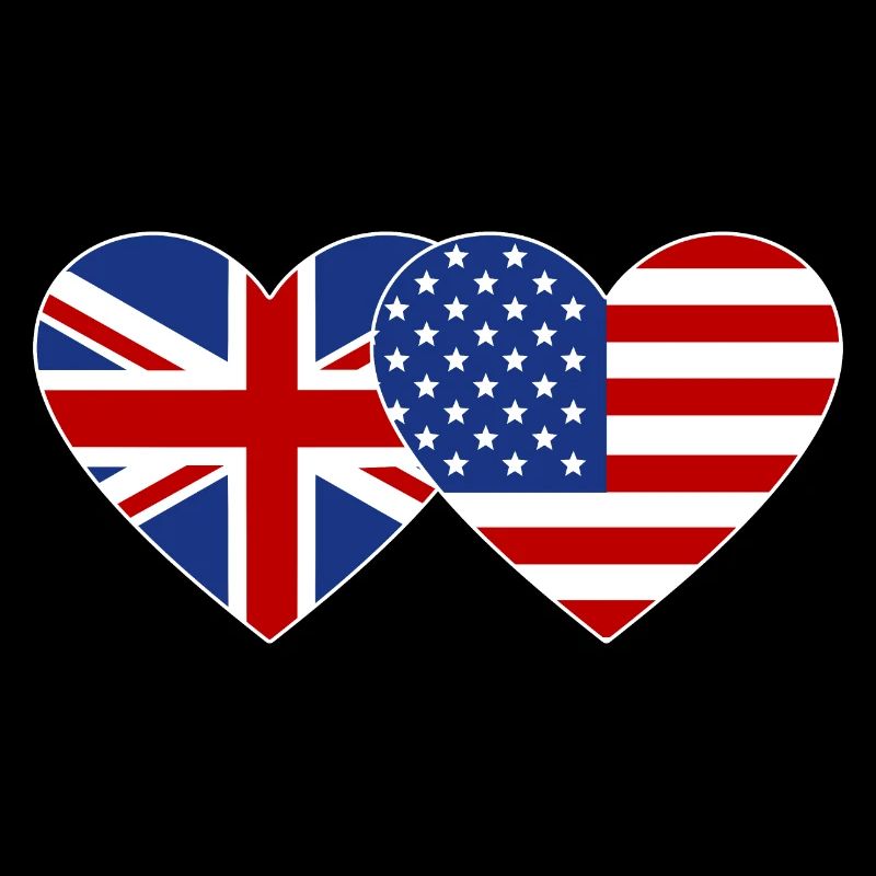 Royaume-Uni États-Unis Drapeau Coeur