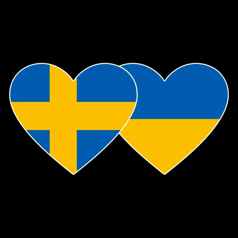 Suède Ukraine Flag Heart