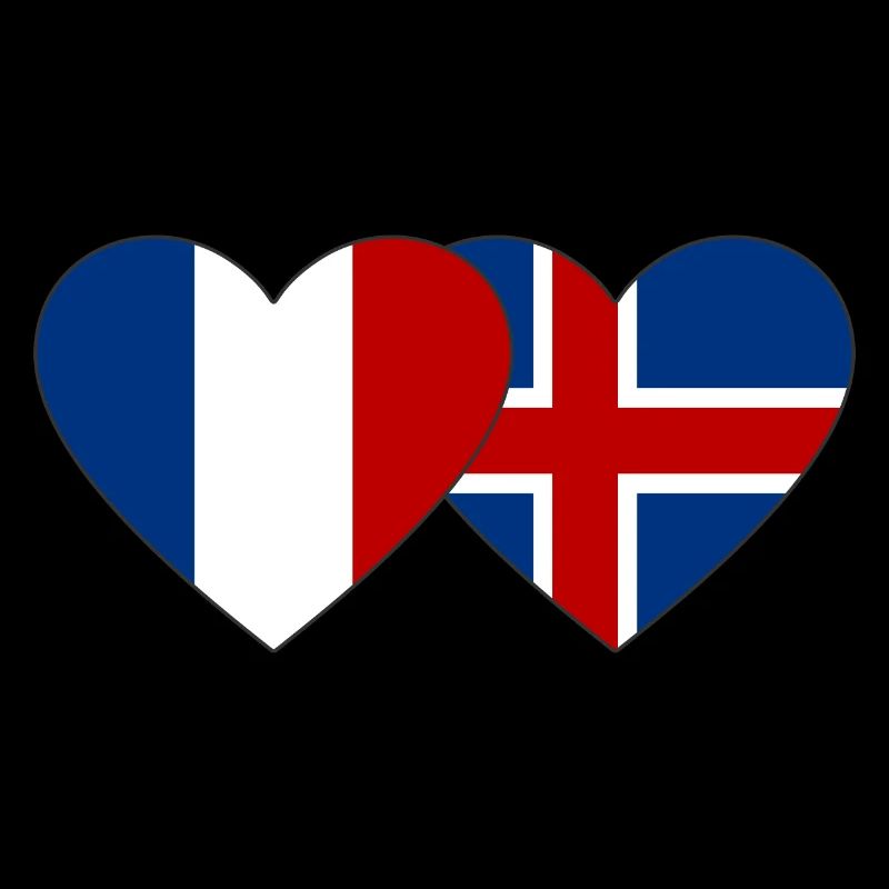 Frankreich Island Flagge Herz