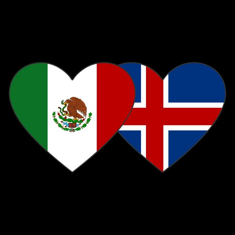 Mexiko Island Flagge Herz