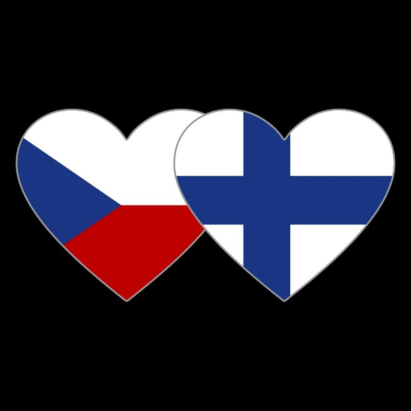 République tchèque Finlande Flag Heart