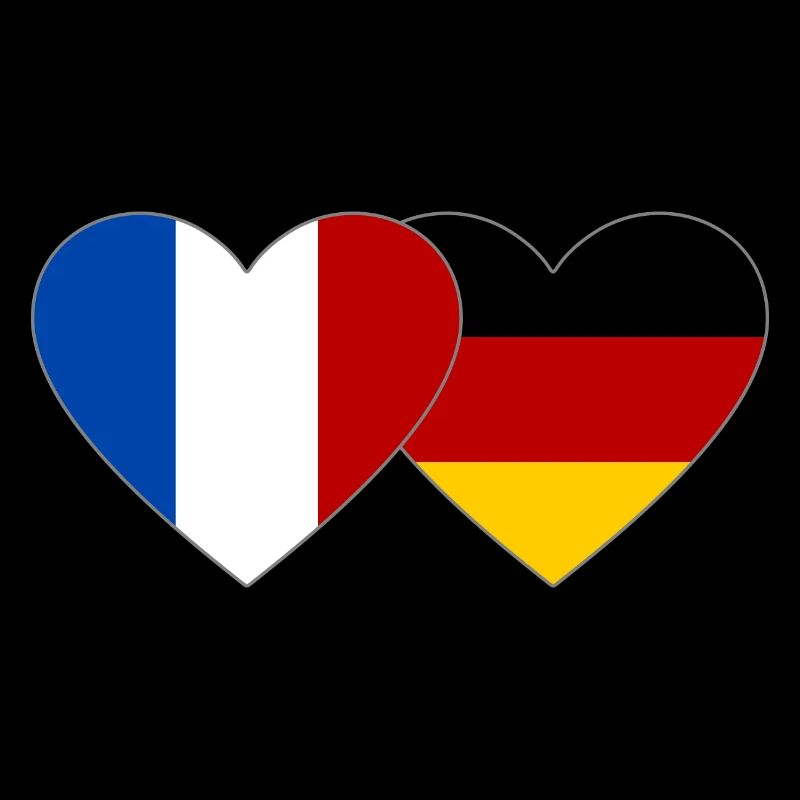 France Germany Flag Heart