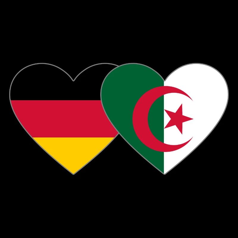 Germany Algeria Flag Heart