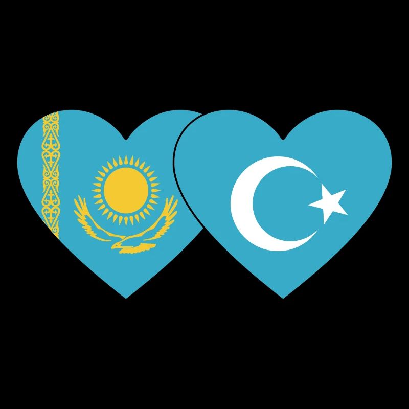 Kasachstan Uiguren Flagge Herz