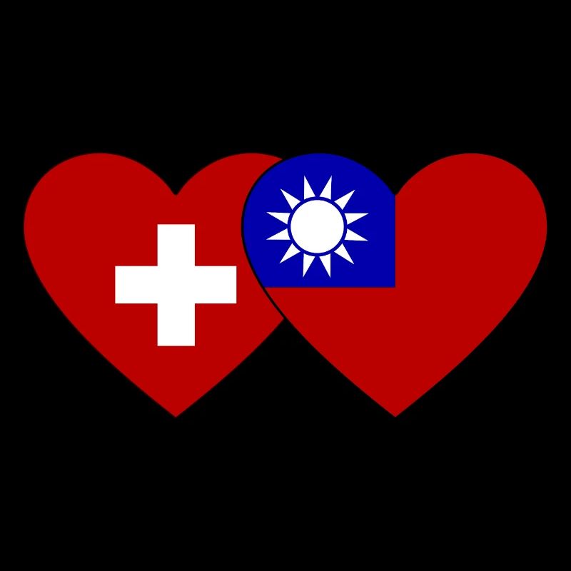 Suisse Taiwan Flag Heart