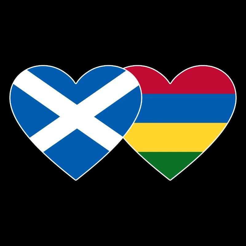 Scotland Mauritius Flag Heart