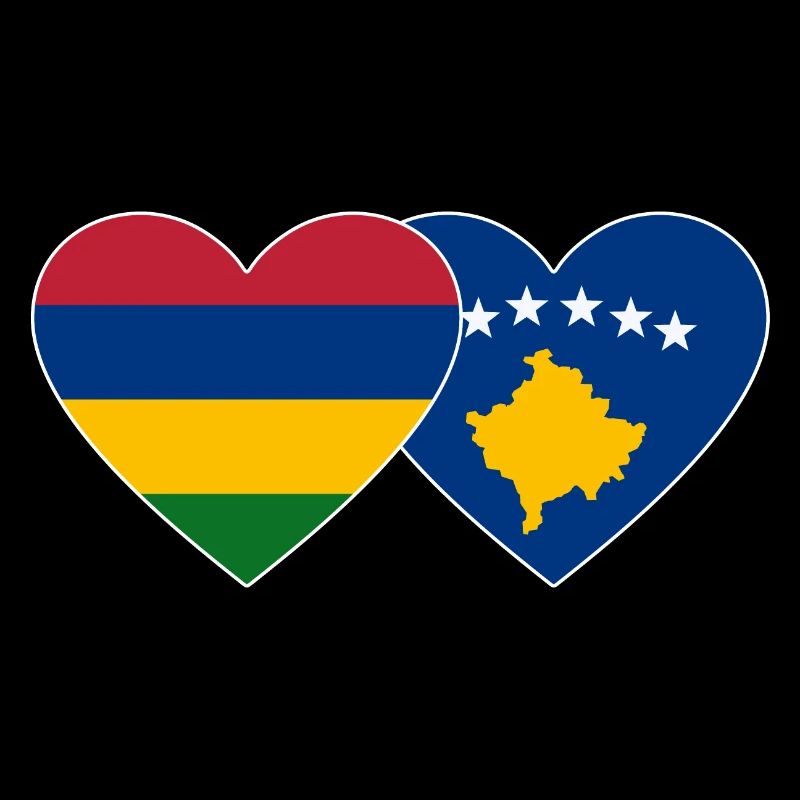 Mauritius Bosnien Flagge Herz