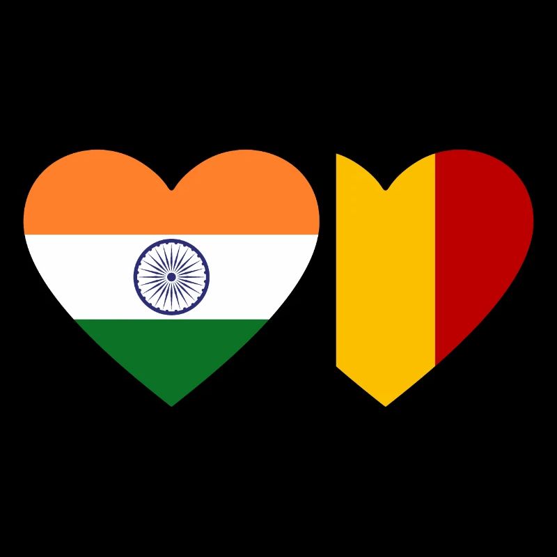 India Belgium Flag Heart