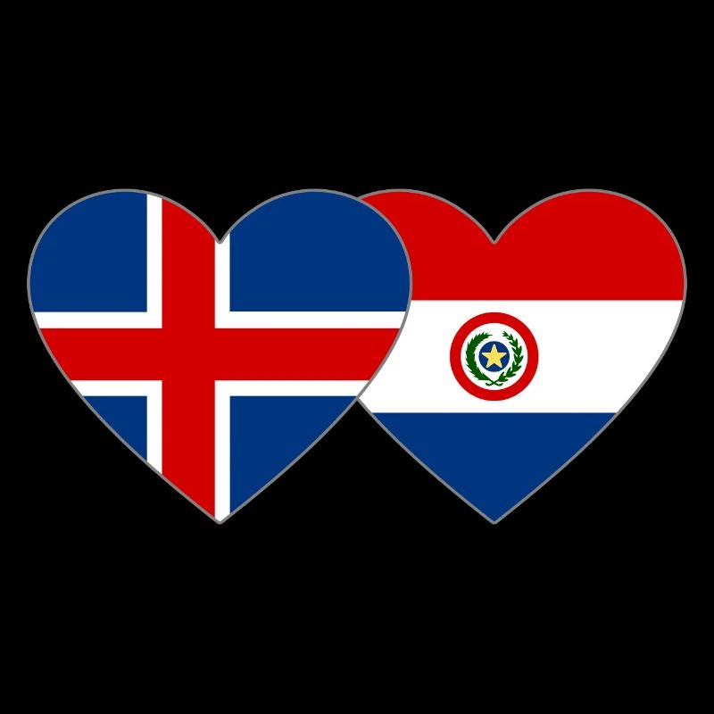 Islande Paraguay Drapeau du Cœur