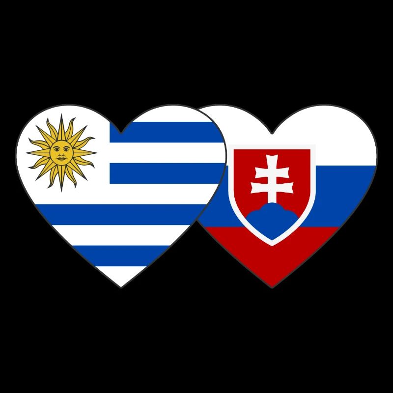 Uruguay Slovakia Heart Flag