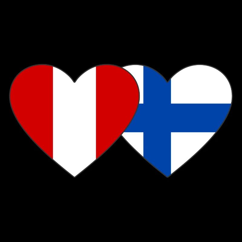 Peru Finland Heart Flag