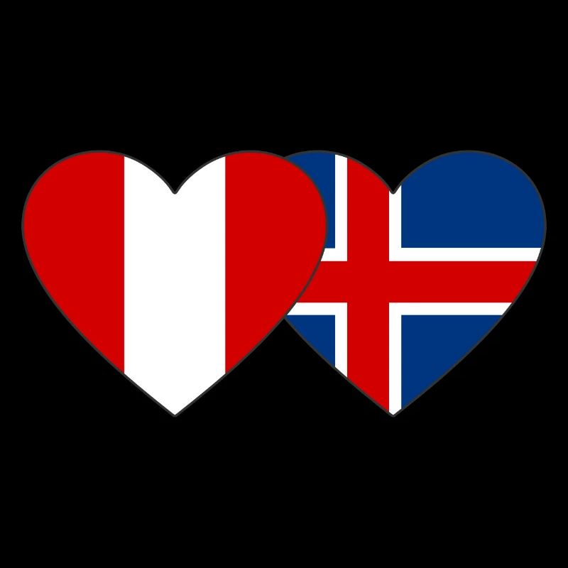 Pérou Islande Drapeau du Cœur