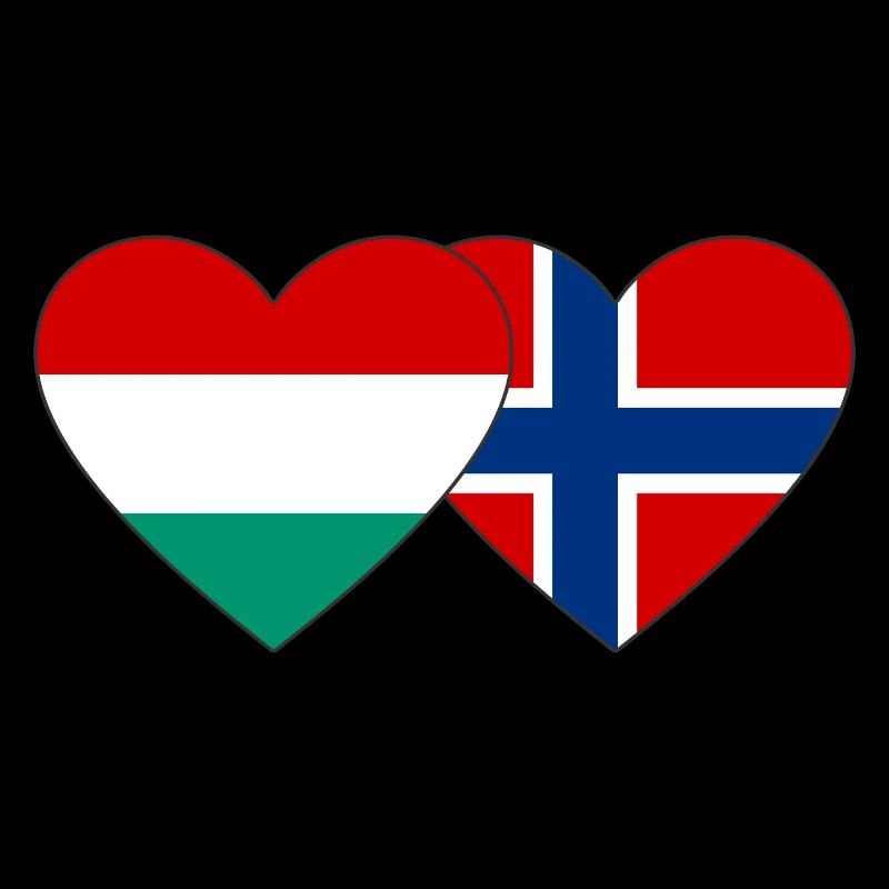 Bulgaria Norway Heart Flag