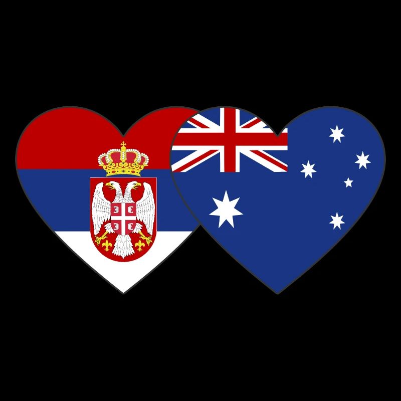 Serbie Australie Drapeau du cœur