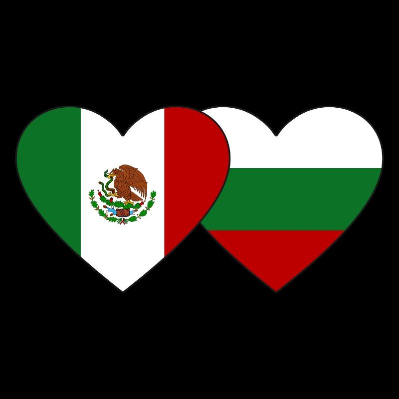Mexiko Bulgarien Flagge Herz
