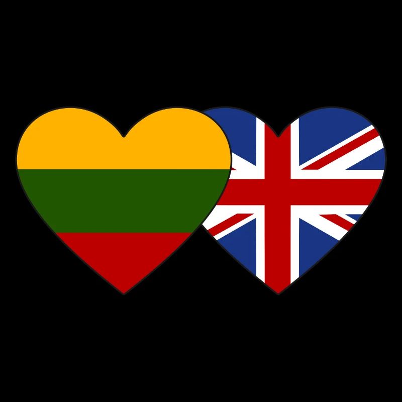 Lithuania Great Britain Flag Heart