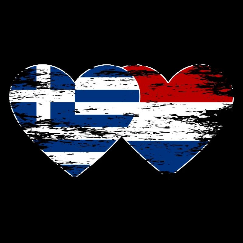 Grèce Drapeau hollandais coeur utilisé