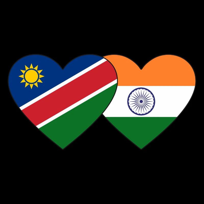 Namibia India Flag Heart