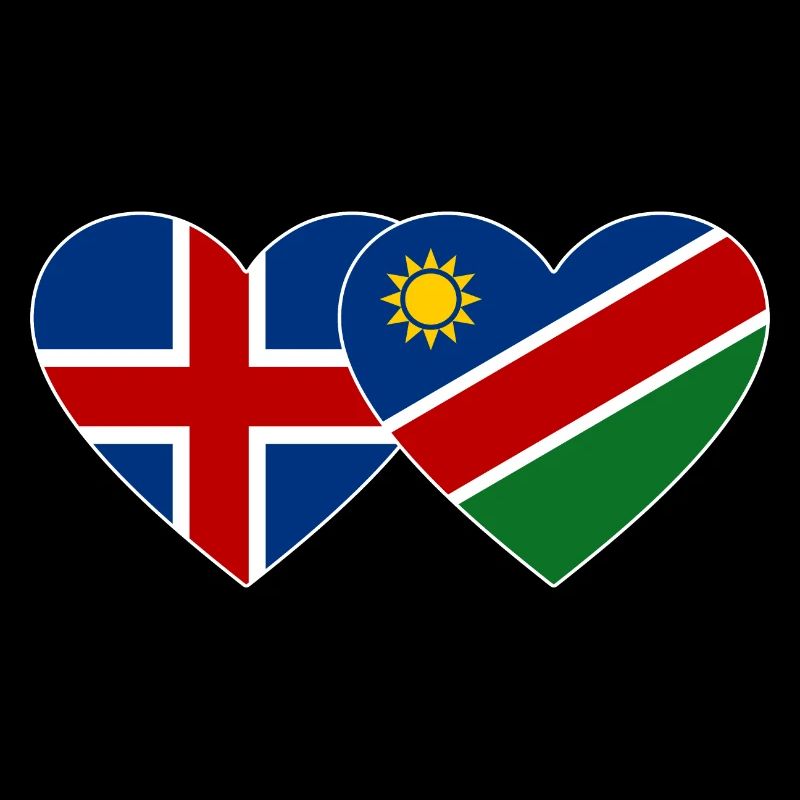 Iceland Namibia Flag Heart