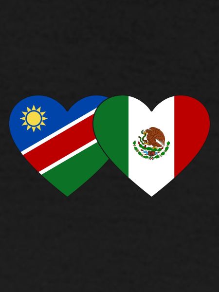 Namibia Mexico Flag Heart